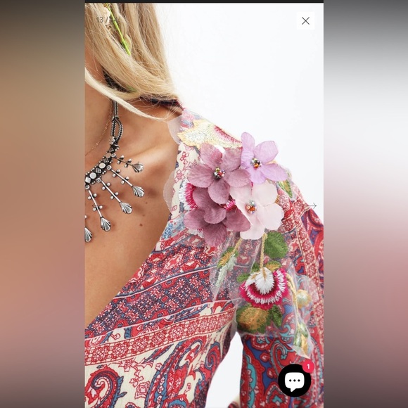 NWT Aratta Silent Journey Magical Creature Dress Sz S Embroidered Linen Coral - Picture 4 of 16